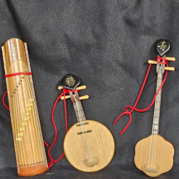 Handmade Wooden Instrument Ornament Set (item#3564) - Picture 1 of 7